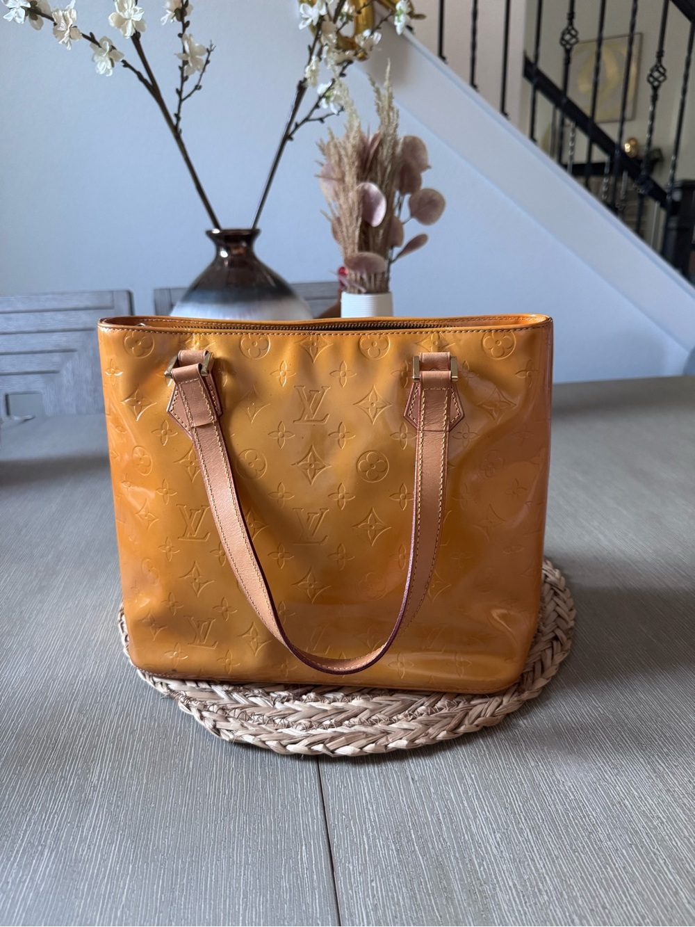 Louis Vuitton Amber Vernis Monogram Patent Leather Tote